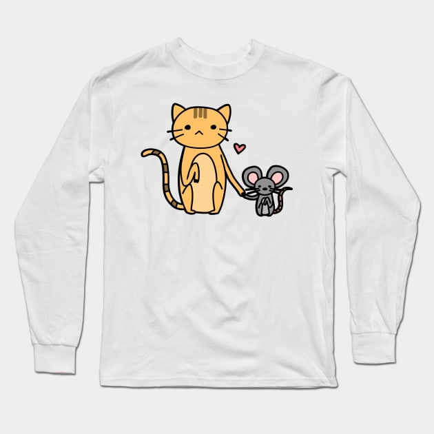 Cat and Mouse Long Sleeve T-Shirt by Cute and Simple